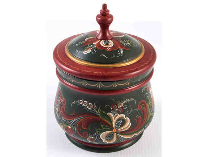 Cookie Jar with Telemark Rosemaling by Jeaneen Staples