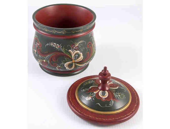 Cookie Jar with Telemark Rosemaling by Jeaneen Staples