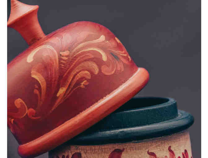 Small Lidded Container with Gudbrandsdal Rosemaling