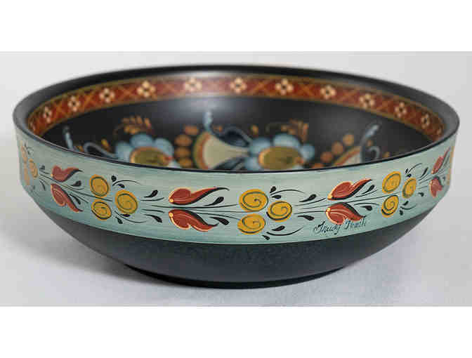 Bowl with Rogaland Rosemaling by Trudy Peach