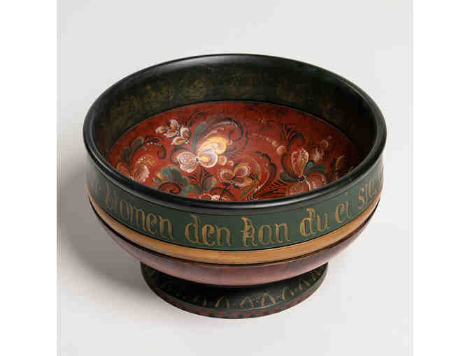 Bowl with Telemark Rosemaling by Gayle Oram
