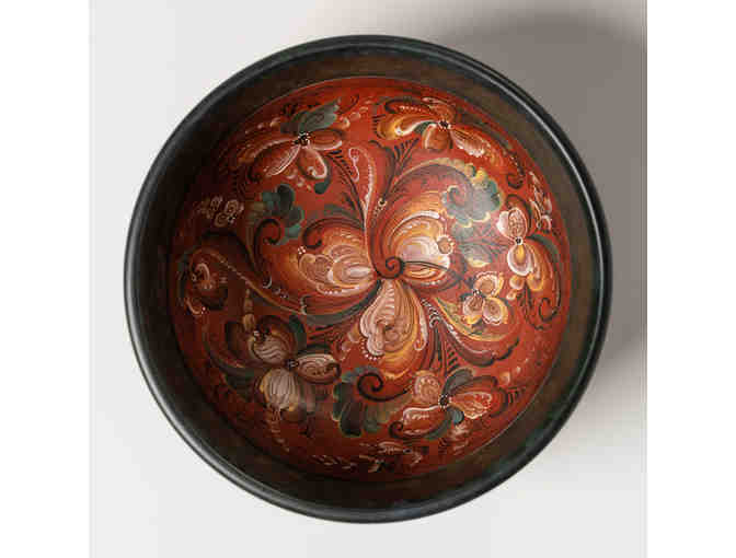 Bowl with Telemark Rosemaling by Gayle Oram