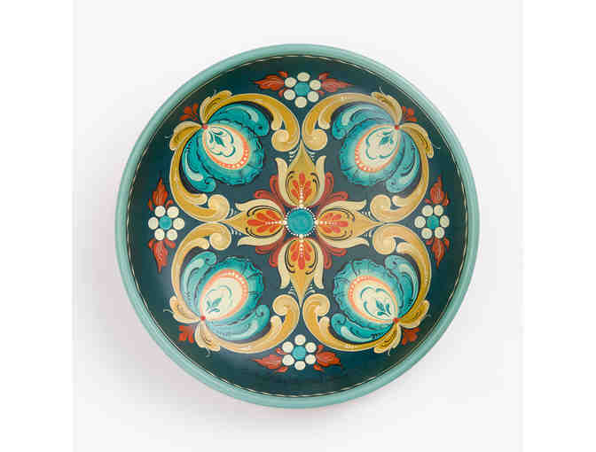 Bowl with Hallingdal Rosemaling by Shirley Evenstad