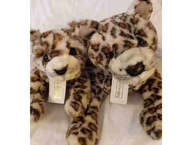 Gund-Design -TWO 'Kenya' Leopard vintage stuffed toys.