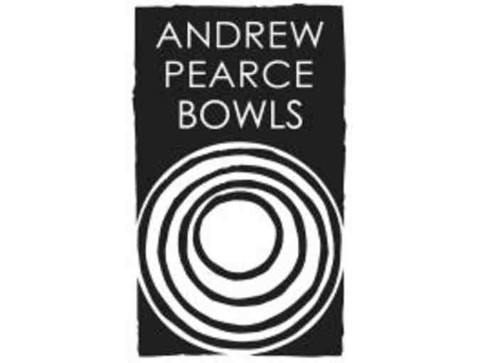 Andrew Pearce Cherry Wood Board with Simon Pearce Glass Bowl