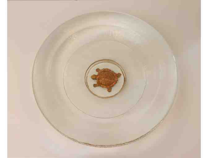 Glass Turtle Bird Bath Bowl