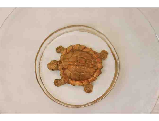 Glass Turtle Bird Bath Bowl