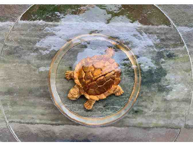 Glass Turtle Bird Bath Bowl