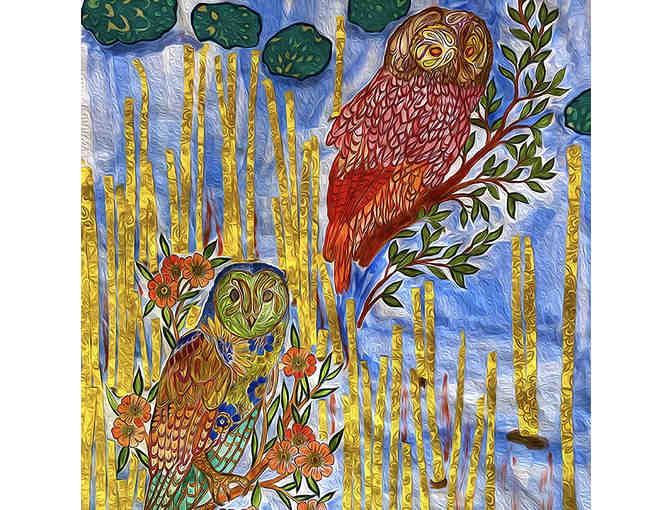 16x16" Inkjet Print of "Two Owls" - Photo 1