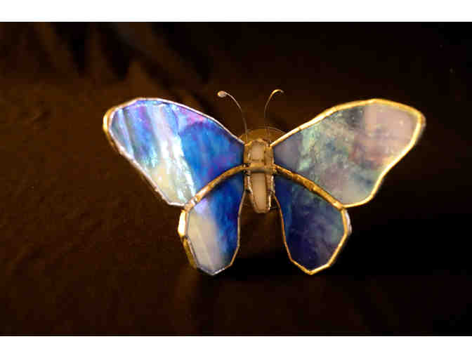 Stained Glass Blue Butterfly