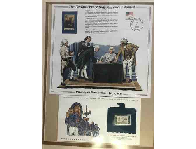 Declaration of Independence poster and stamp