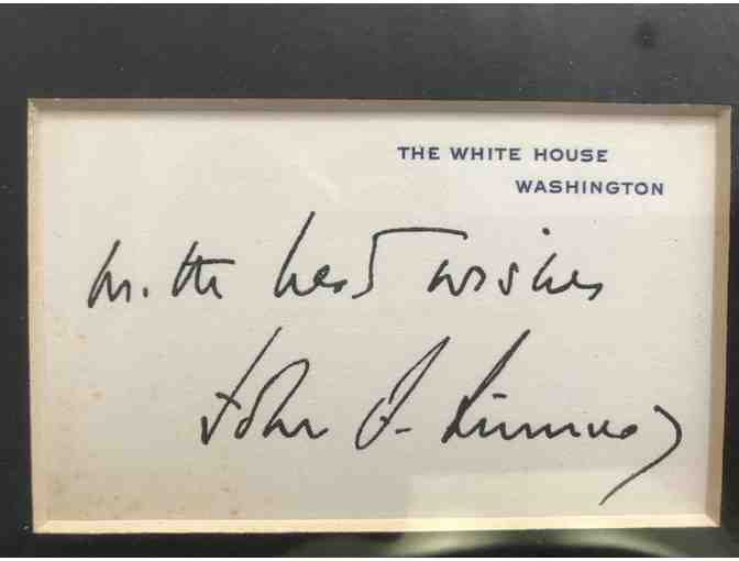 John F Kennedy family photo and signature