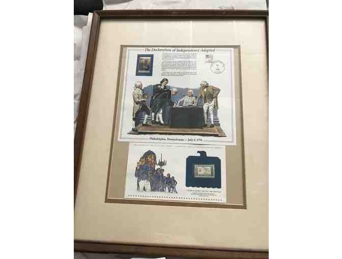 Declaration of Independence poster and stamp