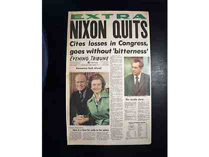 NIXON QUITS: Newspaper from Aug 8, 1974