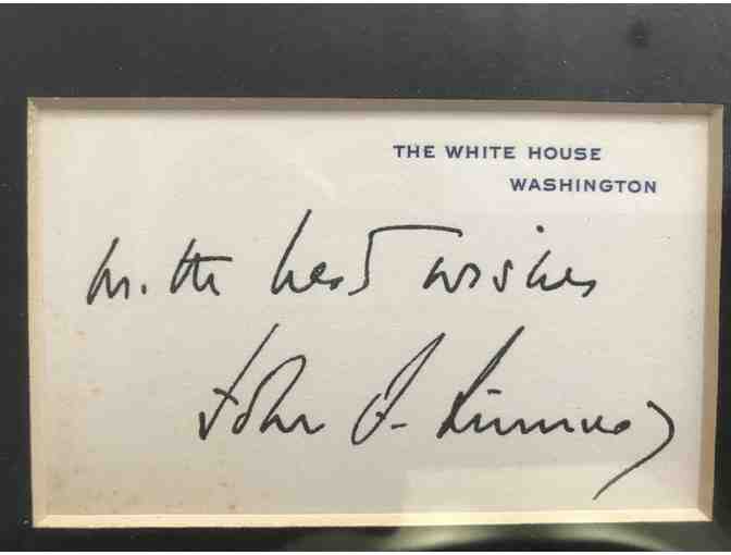 John F Kennedy family photo and signature