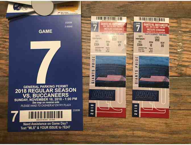 Two tickets plus parking pass to NY Giants vs TB Bucks at MetLife Stadium on Nov 18th - Photo 1