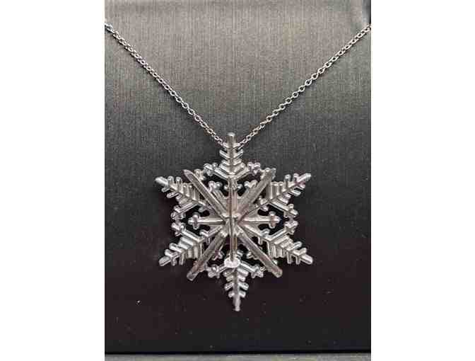 Ski Museum Sterling Silver Snowflake Necklace w/ Chain from Ferro Jewelers
