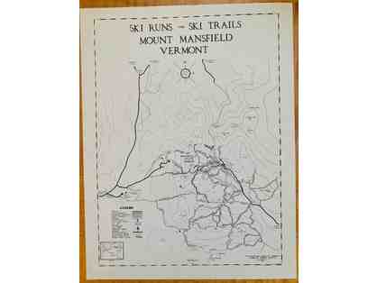 Vintage "Ski Runs and Ski Trails Mount Mansfield Vermont" Map, 1941