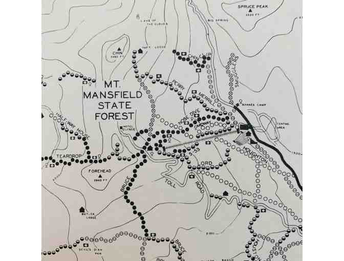 Vintage 'Ski Runs and Ski Trails Mount Mansfield Vermont' Map, 1941