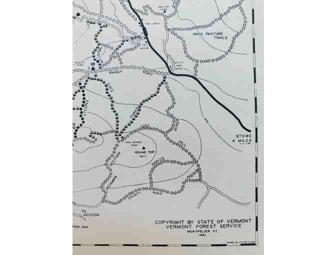 Vintage 'Ski Runs and Ski Trails Mount Mansfield Vermont' Map, 1941
