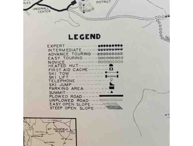 Vintage 'Ski Runs and Ski Trails Mount Mansfield Vermont' Map, 1941