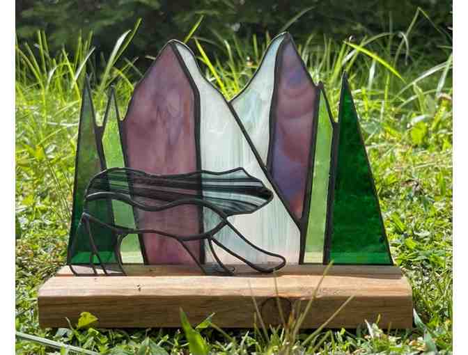 'Black Bear Crossing' Stained Glass