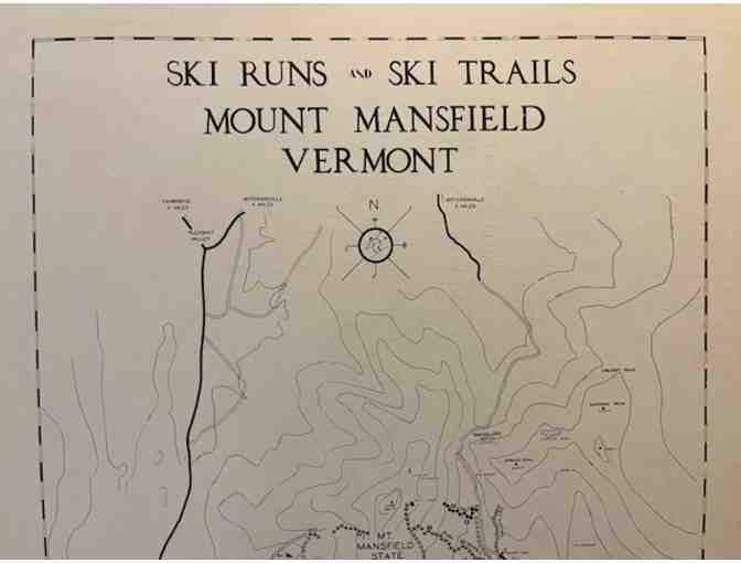 Vintage 'Ski Runs and Ski Trails Mount Mansfield Vermont' Map, 1941