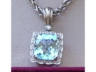 Diamond and Blue Topaz Necklace