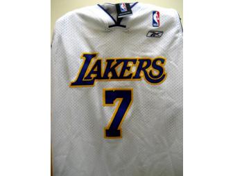 #7 Lakers Basketball Jersey, signed by Lamar Odom
