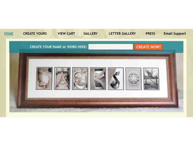 GIFT CARD Merchandise: Alphabet Photography by 'Sticks and Stones' - $50 Gift Certificate