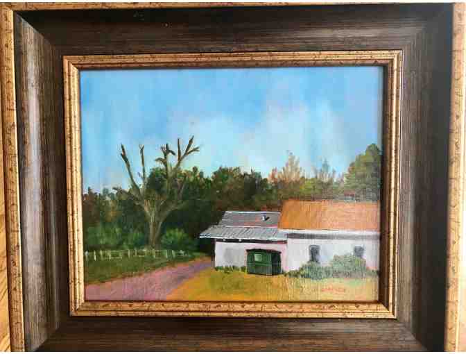 Athens- 11x14 Framed Landscape Oil Painting - Minnie Bhupathi