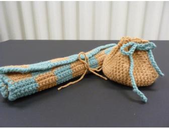 CROCHETED CHECKER GAME