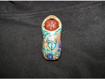 Whimsical Ceramic Baby in Bunting