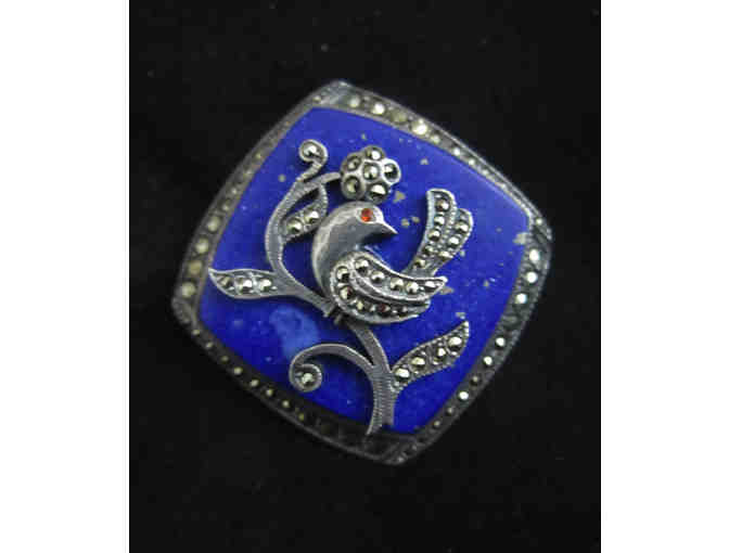 Antique Marcasite Pin with Bird Design