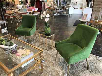 2 Green Velvet Chairs by Talulah & HESS