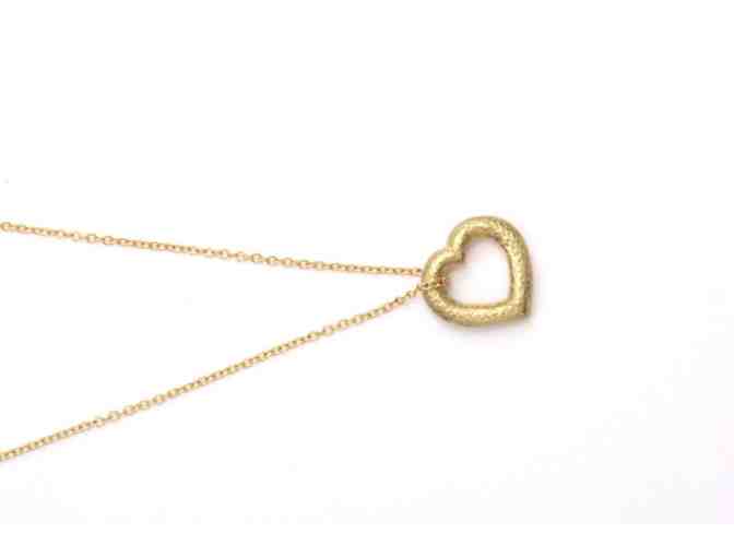 Hammered Gold Heart Necklace by Matthew Trent