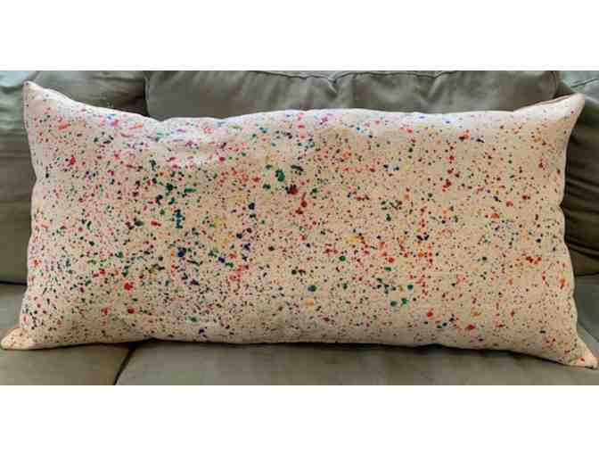 Third Grade Artwork-Splatter Paint Lumbar Pillow