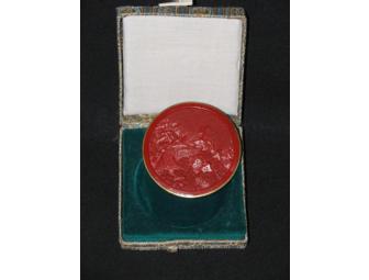 Chinese Cinnabar Medallion