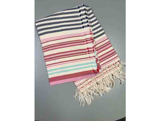 J.Jill Multi-colored Cotton Throw/Blanket with Fringe