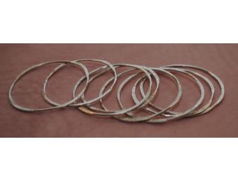 Sterling silver, hand-formed bangles by Jody Stokes