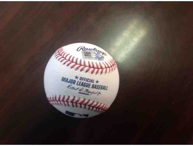 Autographed MLB Official Baseball of Christian Vazquez of the Boston Red Sox