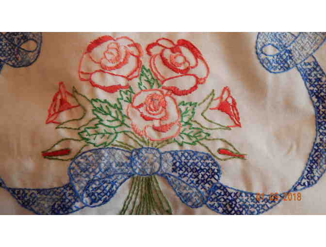 Locally Made Table Runner- Hand Embroidered By Marilyn Bell