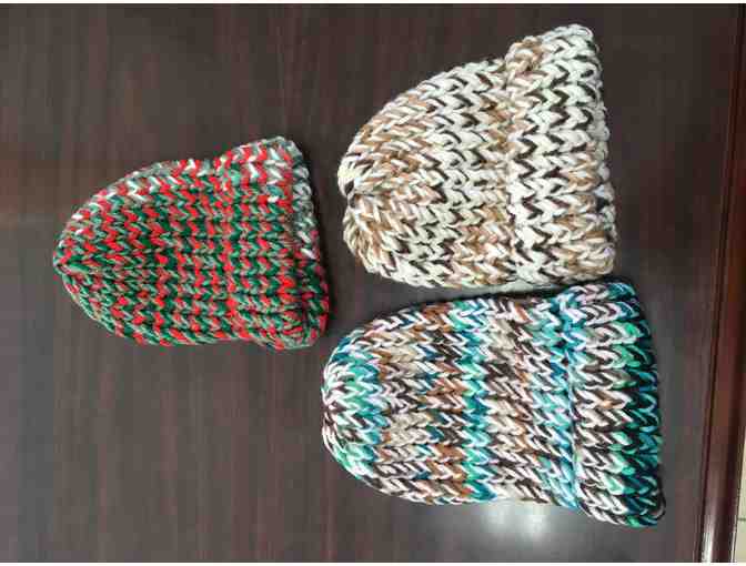 Three Hand Knit Doll Hats (Locally Made)