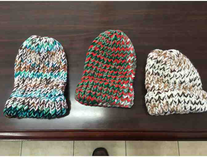 Three Hand Knit Doll Hats (Locally Made)