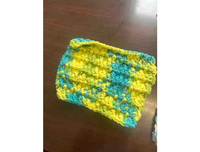 Pair of Locally Made Hand-Knit Small Dish Cloths