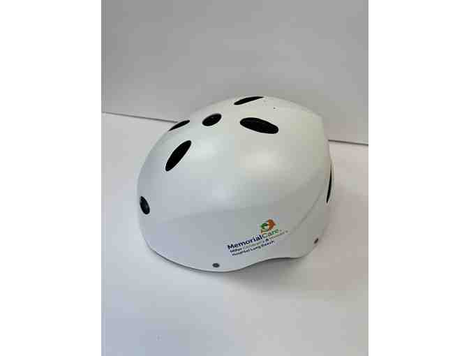 Helmets R Us: White Bicycle Safety Helmet (size medium)