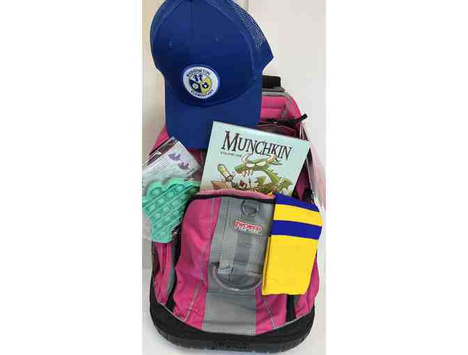 JWorld Pink Rolling Backpack with Washington School Gear