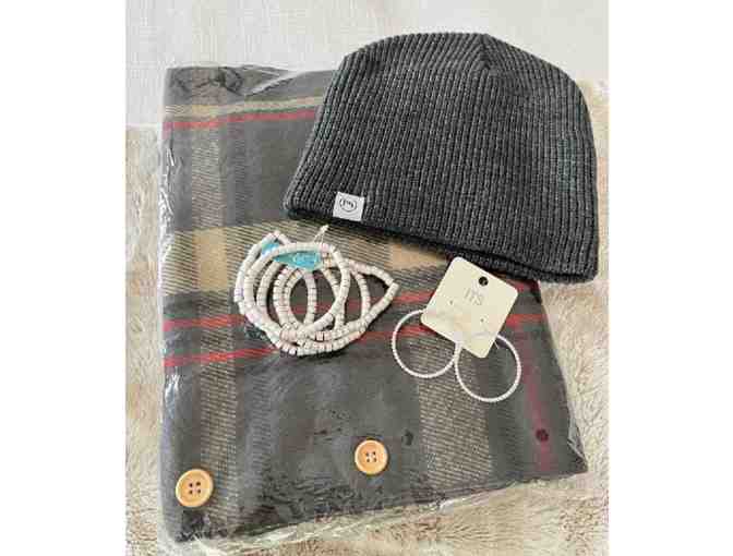 Complete the Look Set - Grey Scarf, Beanie and Jewelry
