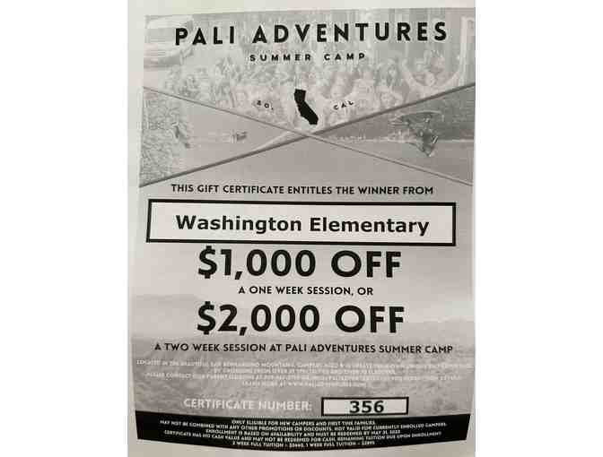 $1,000 - $2,000 Certificate off PALI ADVENTURES Summer Camp Tuition