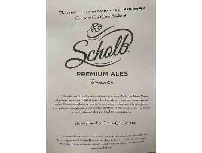Craft Beer and Premium Ales for Six (6) Guests at Scholb's Brewing